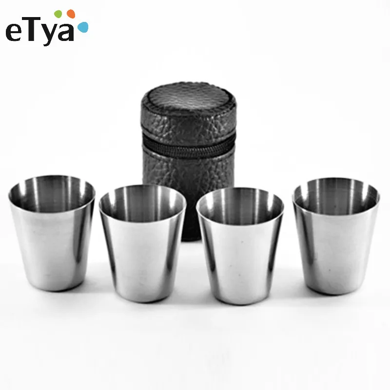 4Pcs/set PU Cover Portable 30ml Stainless Steel Wine Cups Drinking Vodka Whisky Liquor Alcohol Bottle Mug Travel Accessories
4Pcs/set PU Cover Portable 30ml Stainless Steel Wine Cups Drinking Vodka Whisky Liquor Alcohol Bottle Mug Travel Accessories