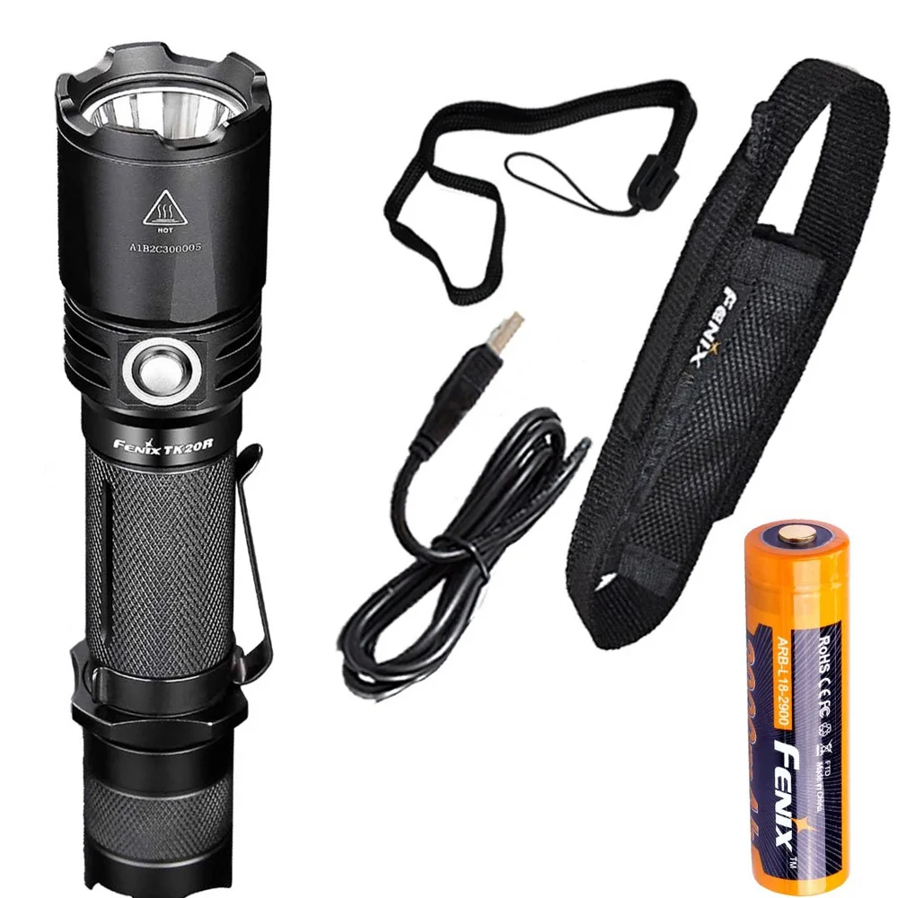 Fenix TK20R 1000 Lumens High Capacity USB Rechargeable LED Tactical Flashlight with Battery
Fenix TK20R 1000 Lumens High Capacity USB Rechargeable LED Tactical Flashlight with Battery