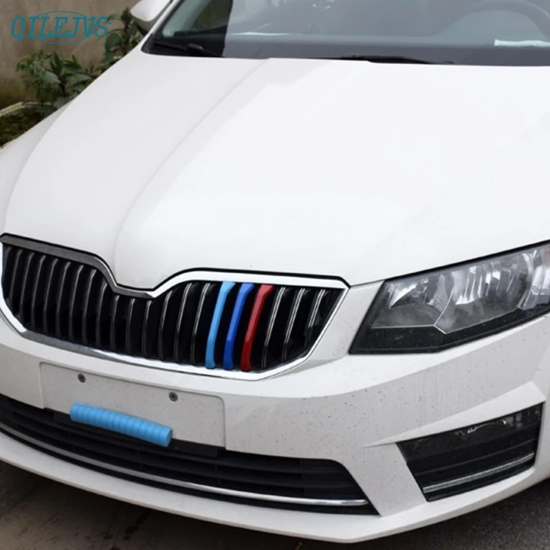 

New 3D Car Front Grilles Trim Sport Strips Cover For Skoda Rapid Spaceback / Rapid Nov14