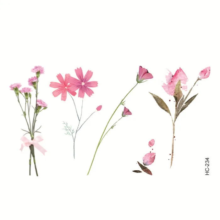 Water Transfer Tattoo pink daisy Carnation tattoo body art Waterproof Temporary fake Tattoo for man woman kid 10.5*6cm
Water Transfer Tattoo pink daisy Carnation tattoo body art Waterproof Temporary fake Tattoo for man woman kid 10.5*6cm