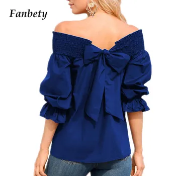 Fanbty Women Tie-Back Bow Blouse 2019 New Sexy Off Shoulder 3/4 Sleeve Shirts Elegant Summer Solid slash neck Tops Blusas 5XL
Fanbty Women Tie-Back Bow Blouse 2019 New Sexy Off Shoulder 3/4 Sleeve Shirts Elegant Summer Solid slash neck Tops Blusas 5XL