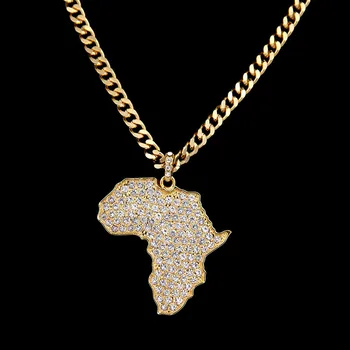 Yelow Gold Filled African Fashion Jewelry Women/Men Gift Trendy Rhinestone Africa Map Pendant Necklace For HipHop Fashion
Yelow Gold Filled African Fashion Jewelry Women/Men Gift Trendy Rhinestone Africa Map Pendant Necklace For HipHop Fashion