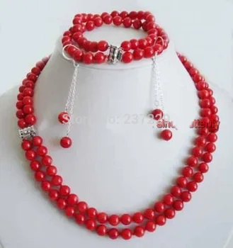 Wholesale ^^^^6mm Women's jewelry red coral beads necklace bracelet earrings set 18''
Wholesale ^^^^6mm Women's jewelry red coral beads necklace bracelet earrings set 18''