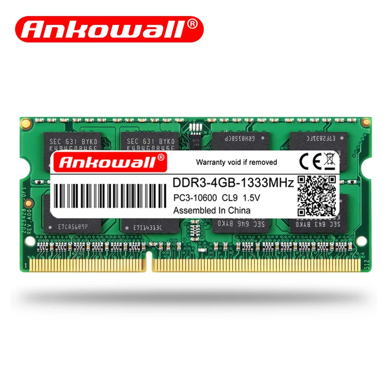 Ankowall Laptop ram DDR3 2GB 4GB 8GB 1600/1333 MHz SO-DIMM DDR 3 Notebook Memory 204pin 1.5V Lifetime Warranty
Ankowall Laptop ram DDR3 2GB 4GB 8GB 1600/1333 MHz SO-DIMM DDR 3 Notebook Memory 204pin 1.5V Lifetime Warranty