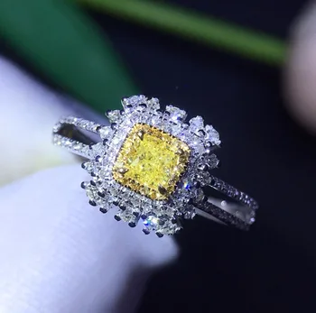 Fine Jewelry Real 18K 0.22ct Facny Light Yellow Diamond Wedding Engagement Female Rings for Women Fine Diamonds Ring
Fine Jewelry Real 18K 0.22ct Facny Light Yellow Diamond Wedding Engagement Female Rings for Women Fine Diamonds Ring