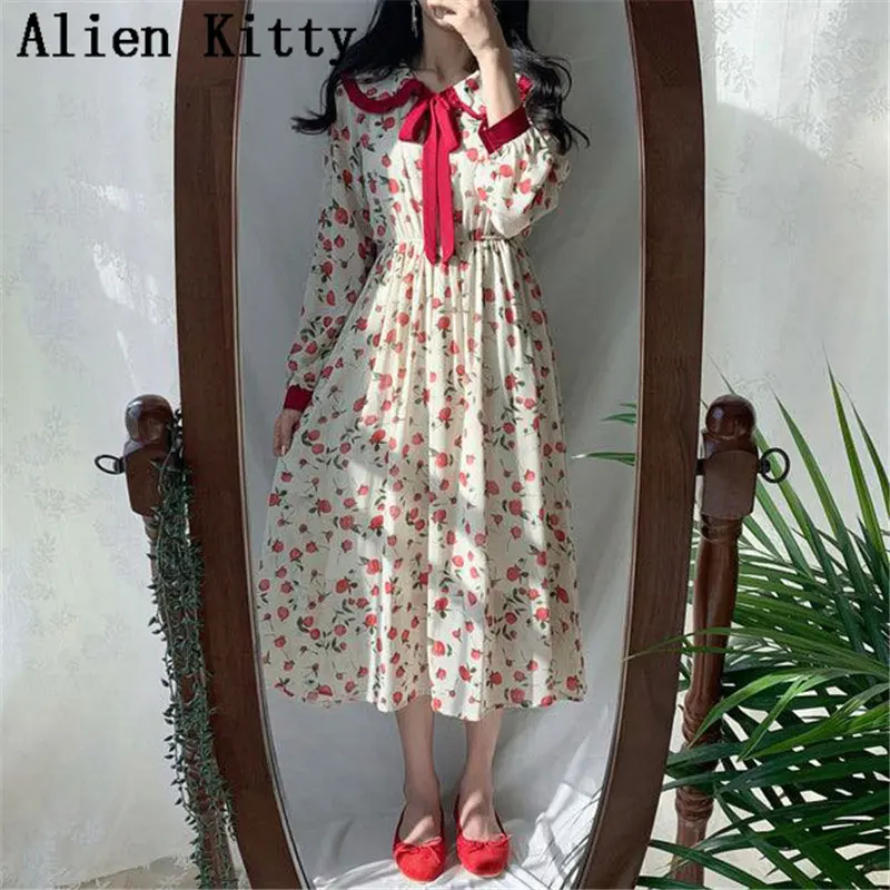 Alien Kitty Korea Chic Print Floral Mid-Calf Women Peter Pan Collars Waist-Controlled Loose Autumn Long Sleeve Casual Dresses
Alien Kitty Korea Chic Print Floral Mid-Calf Women Peter Pan Collars Waist-Controlled Loose Autumn Long Sleeve Casual Dresses