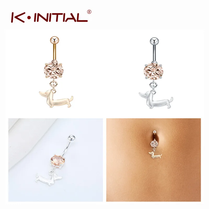 Kinitial Stainless Steel Belly Navel Ring Crystal Dachshund dog Dangle Navel Rings Women Sexy Beach Body Piercing Jewelry
Kinitial Stainless Steel Belly Navel Ring Crystal Dachshund dog Dangle Navel Rings Women Sexy Beach Body Piercing Jewelry