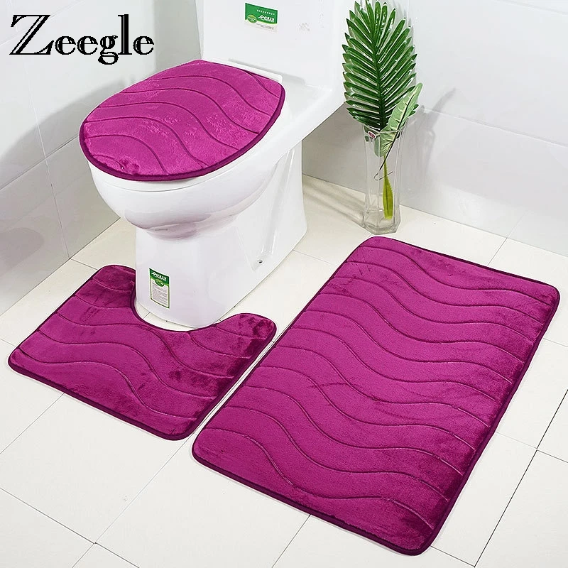Zeegle 3pcs Bathroom Mat Set Toilet U Type Mat Shower Mats Absorbent Foot Rug Non-slip Floor Mat Pedestal Rug Lid Toilet Cover
Zeegle 3pcs Bathroom Mat Set Toilet U Type Mat Shower Mats Absorbent Foot Rug Non-slip Floor Mat Pedestal Rug Lid Toilet Cover