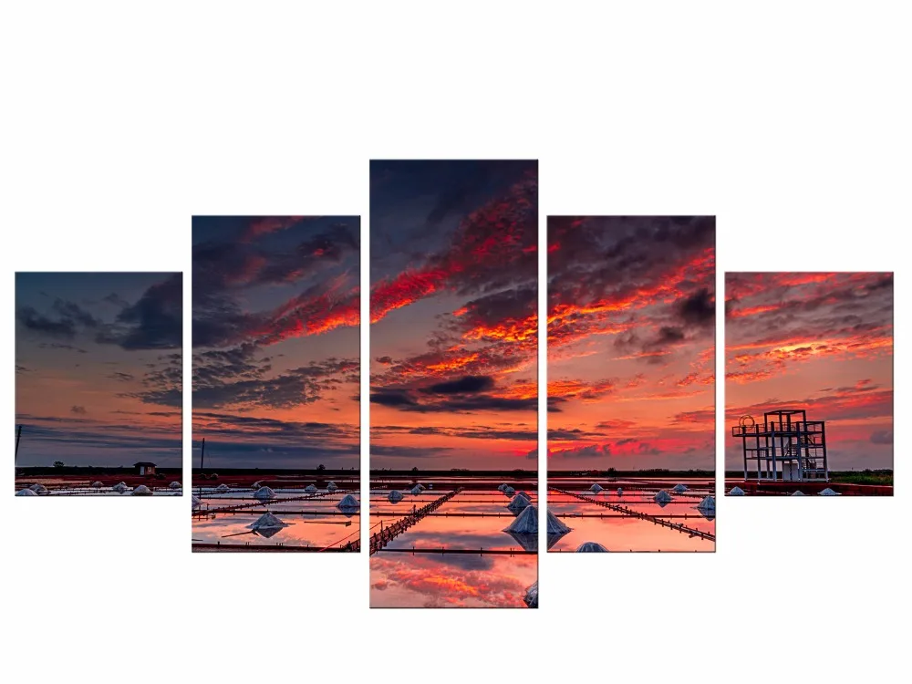 5 Pieces Free shipping canvas Painting wall art HD Printed lake sunset Painting room decor print poster picture Frame
5 Pieces Free shipping canvas Painting wall art HD Printed lake sunset Painting room decor print poster picture Frame