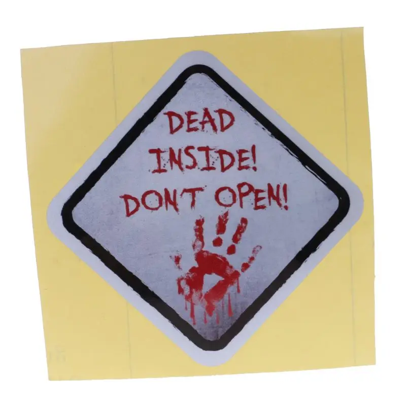 1 Pcs Bloody Dead Inside Dont Open Zombie Reflective Car Stickers Vinyl Wall Art Sticker Decals Extreme Window Decor
1 Pcs Bloody Dead Inside Dont Open Zombie Reflective Car Stickers Vinyl Wall Art Sticker Decals Extreme Window Decor