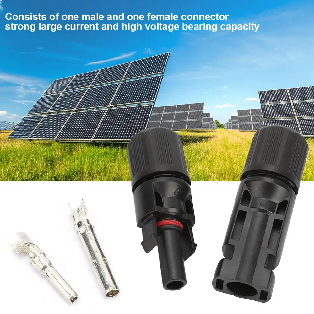 One Pair Solar Panel Cable Connector Waterproof MC4 Solar Deck Panel Junction Connector Male and Female Cable Connectors
One Pair Solar Panel Cable Connector Waterproof MC4 Solar Deck Panel Junction Connector Male and Female Cable Connectors