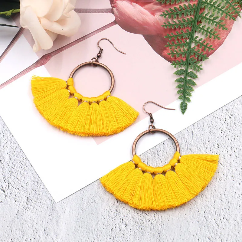 Ruifan 11 Color Sector Tassel Bohemian Earrings Europe Fashion Handmade Ear Hook Drop Earring Boho Jewelry Gift Girl YEA316 
Ruifan 11 Color Sector Tassel Bohemian Earrings Europe Fashion Handmade Ear Hook Drop Earring Boho Jewelry Gift Girl YEA316