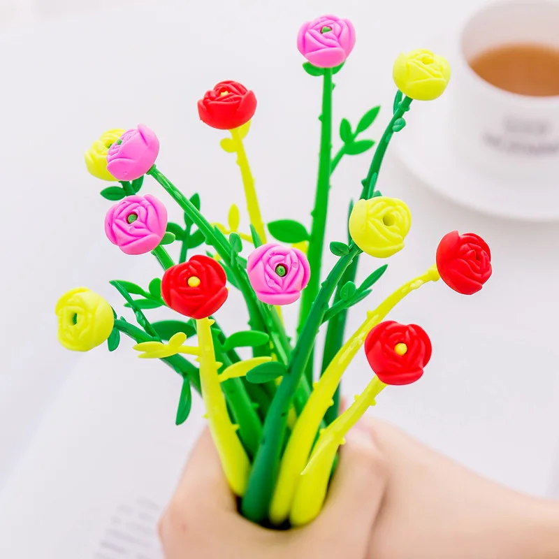 4 pcs Gel Pens Cartoon beautiful flower black colored gel-inkpens for writing Cute stationery office school supplies
4 pcs Gel Pens Cartoon beautiful flower black colored gel-inkpens for writing Cute stationery office school supplies