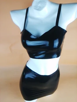 Black Patent Leather Latex Dress Rubber Catsuit Two Piece Suit Sexy Bodysuit Fetish Clubwear short skirt fetish wear
Black Patent Leather Latex Dress Rubber Catsuit Two Piece Suit Sexy Bodysuit Fetish Clubwear short skirt fetish wear