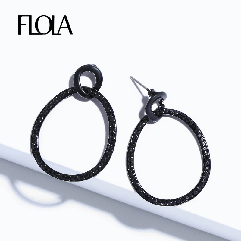 FLOLA Black Hoop Earrings for Women Rhinestone Crystal Small Circle Earrings Costume Jewelry Earings orecchini cerchio ersp07
FLOLA Black Hoop Earrings for Women Rhinestone Crystal Small Circle Earrings Costume Jewelry Earings orecchini cerchio ersp07