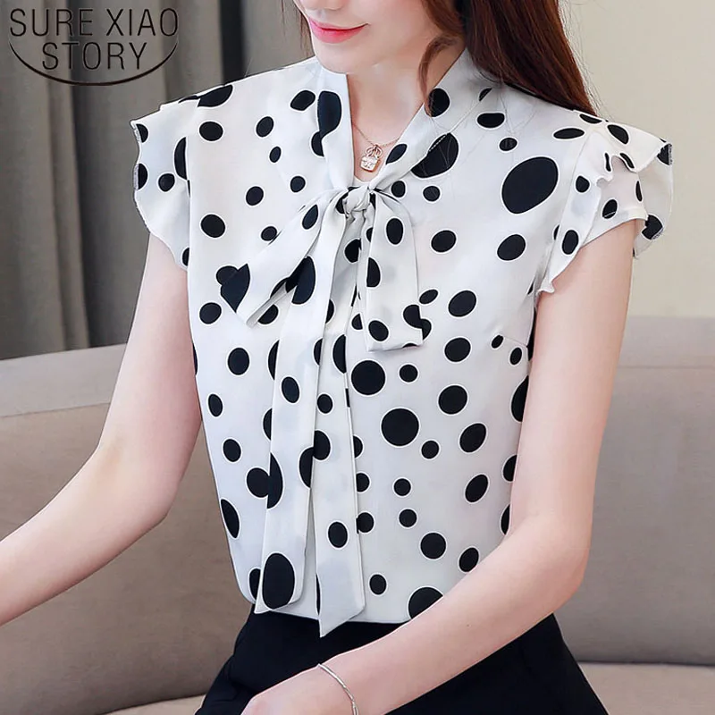 Blusas mujer de moda 2019 ladies tops shot sleeve dot white blouse shirt shirts Bow V-Neck chiffon blouse women tops 4491 50
Blusas mujer de moda 2019 ladies tops shot sleeve dot white blouse shirt shirts Bow V-Neck chiffon blouse women tops 4491 50