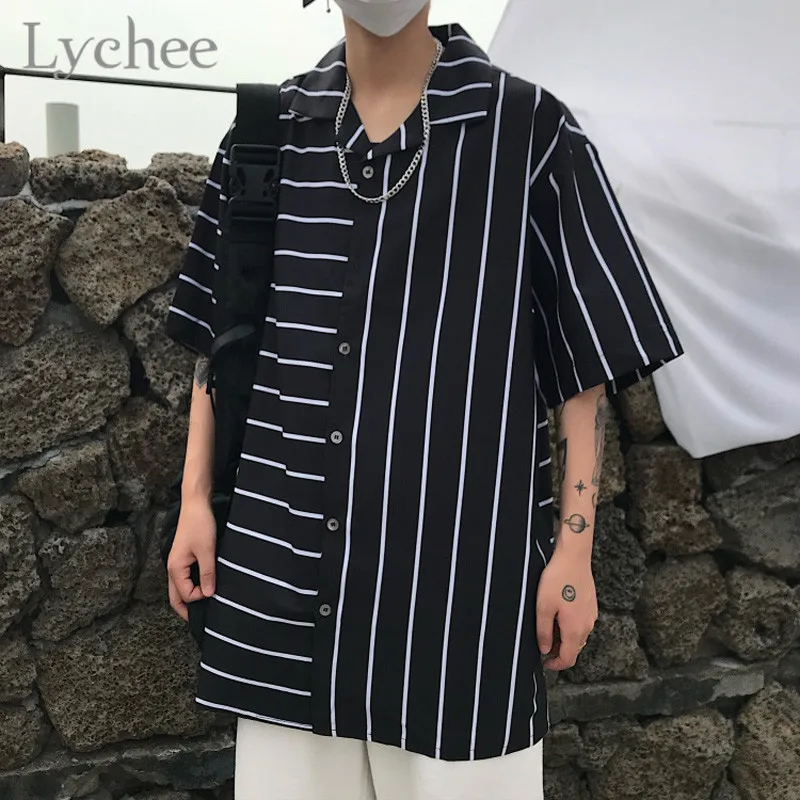 Lychee Harajuku Hit Color Stripes Female Shirt Blouse Turn Down Collar Short Sleeve Color Block Summer Loose Women Blouse
Lychee Harajuku Hit Color Stripes Female Shirt Blouse Turn Down Collar Short Sleeve Color Block Summer Loose Women Blouse