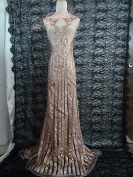 high quality rose gold french tulle mesh lace fabric for party special pattern african sequins embroidery fabric
high quality rose gold french tulle mesh lace fabric for party special pattern african sequins embroidery fabric