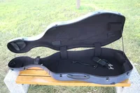 Yinfente 4/4 Cello Case Black Fiber Composite Light Strong Hard Case 4/4 With Wheel straps