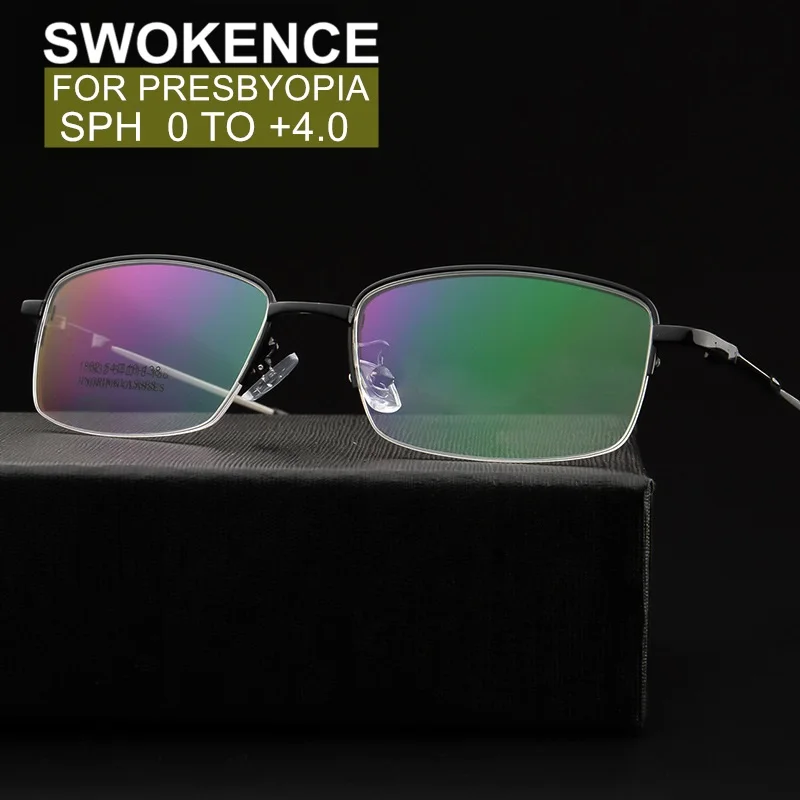 SWOKENCE SPH 0 to +4 Prescription GLasses For Presbyopia Men Memory Titanium Alloy Half Frame Customized Reading Glasses WPR19
SWOKENCE SPH 0 to +4 Prescription GLasses For Presbyopia Men Memory Titanium Alloy Half Frame Customized Reading Glasses WPR19