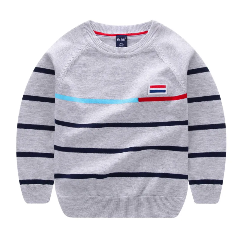 Wei Juan Brand New Boys Spring Autumn O-neck Full Cotton Pullover Striped 2 Colors Thin Cute Knitted Casual Quality Sweaters
Wei Juan Brand New Boys Spring Autumn O-neck Full Cotton Pullover Striped 2 Colors Thin Cute Knitted Casual Quality Sweaters