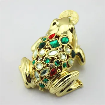 Gold Plating FengShui Lucky Frog Metal Craft with Enamel Pewter golden toad Trinket Box
Gold Plating FengShui Lucky Frog Metal Craft with Enamel Pewter golden toad Trinket Box