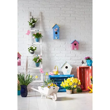 Vinyl Photography Background White Brick Wall Flower Ladder Scenic Children baby Backdrops for Photo Studio
Vinyl Photography Background White Brick Wall Flower Ladder Scenic Children baby Backdrops for Photo Studio