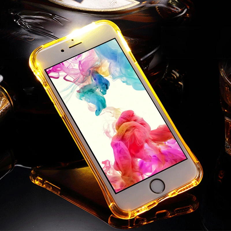 Новый чехол из ТПУ со светодиодной вспышкой для iPhone 5 5S 5SE 6 6S 7 8 Plus чехлы прозрачная