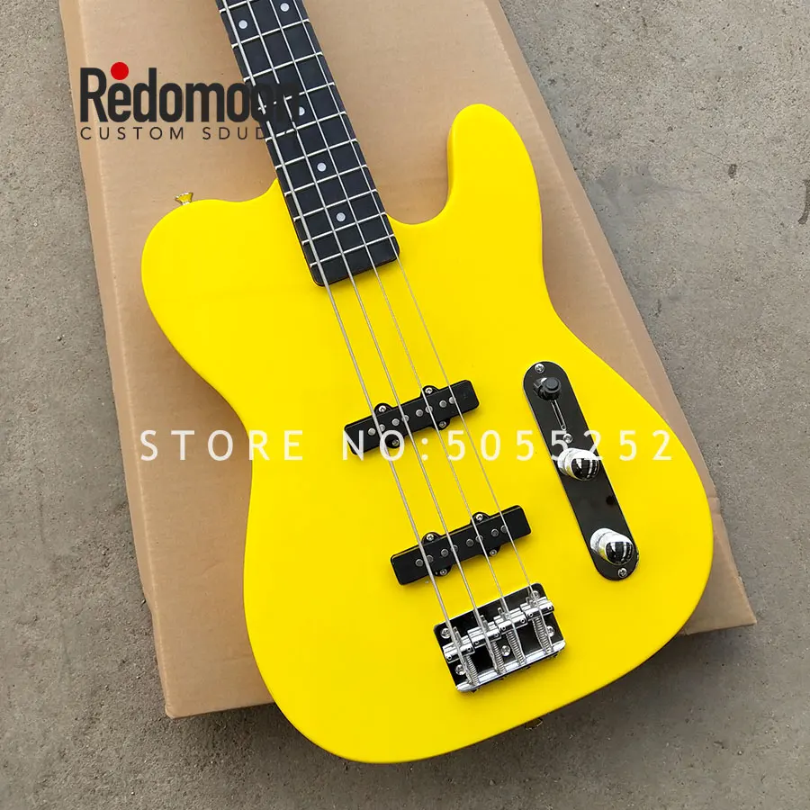 Factory custom 4 strings TELE bass ebony fretboard electric bass guitar yellow color musical instrument shop
Factory custom 4 strings TELE bass ebony fretboard electric bass guitar yellow color musical instrument shop