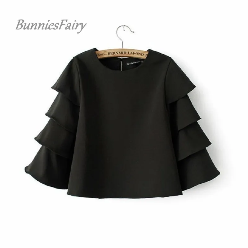 BunniesFairy 2016 Women Ruffles Red Blouses O Neck Shirts Fashion Tops Loose Solid Color Shirt
BunniesFairy 2016 Women Ruffles Red Blouses O Neck Shirts Fashion Tops Loose Solid Color Shirt