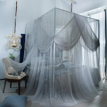 Blue gray Mosquito Net palace Four Corner Post girls Canopy Bed Mosquito Net contain frame for Queen King Bed Drop Shipping
Blue gray Mosquito Net palace Four Corner Post girls Canopy Bed Mosquito Net contain frame for Queen King Bed Drop Shipping