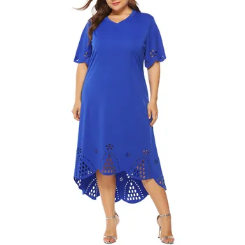 Womens Plus Size Casual V Neck Short Sleeve Solid Mid Calf Dress Vestidos De Verano Mid-Calf Party Dress #0516
Womens Plus Size Casual V Neck Short Sleeve Solid Mid Calf Dress Vestidos De Verano Mid-Calf Party Dress #0516