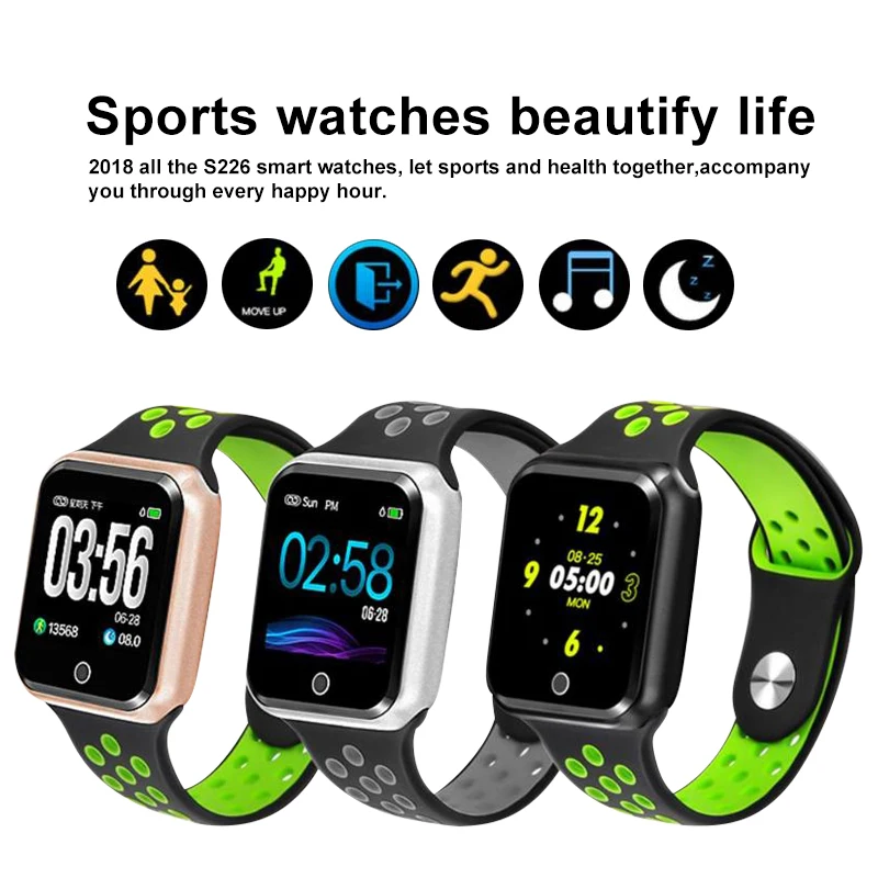 

Bluetooth Smart Watch S226 Heart Rate Monitor Smartwatch for ios apple iphone samsung HUAWEI phone relogios pk GT88/DM09 DZ09