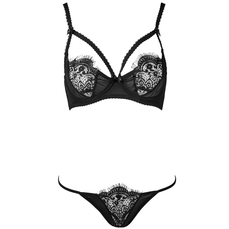 Exquisite Black Eyelashes Lace Ultra Thin Cup Underwire Bra and Panty Sets Sexy Women Seducive Lingerie Set Intimates
Exquisite Black Eyelashes Lace Ultra Thin Cup Underwire Bra and Panty Sets Sexy Women Seducive Lingerie Set Intimates