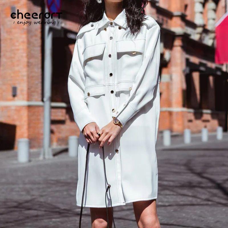 Cheerart Spring Women White Long Shirt Dress With Pockets Hit Color Plus Size Loose Casual Dress Korean Fashion Clothing
Cheerart Spring Women White Long Shirt Dress With Pockets Hit Color Plus Size Loose Casual Dress Korean Fashion Clothing