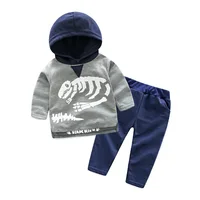 2018 Dinosaur Childrens clothing sets long sleeve Baby boy suit Kids sports tracksuit set cotton sweatshirts/outerwear +trousers image