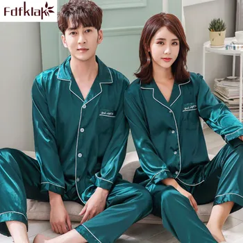 Fdfklak High-grade silk satin pajamas for women and men sleepwear set spring autumn night wear pijama female pyjama femme
Fdfklak High-grade silk satin pajamas for women and men sleepwear set spring autumn night wear pijama female pyjama femme
