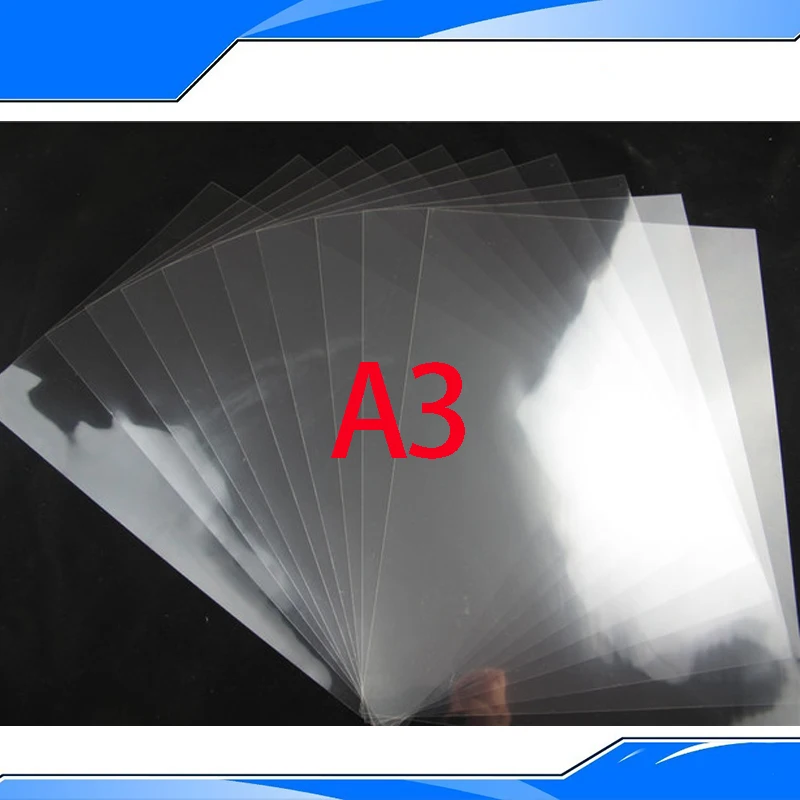 

PET Inkjet&Laser Printing Transparency Film Waterproof Transparency Film Five Pieces A3 Size Screen Printing Transfer Film