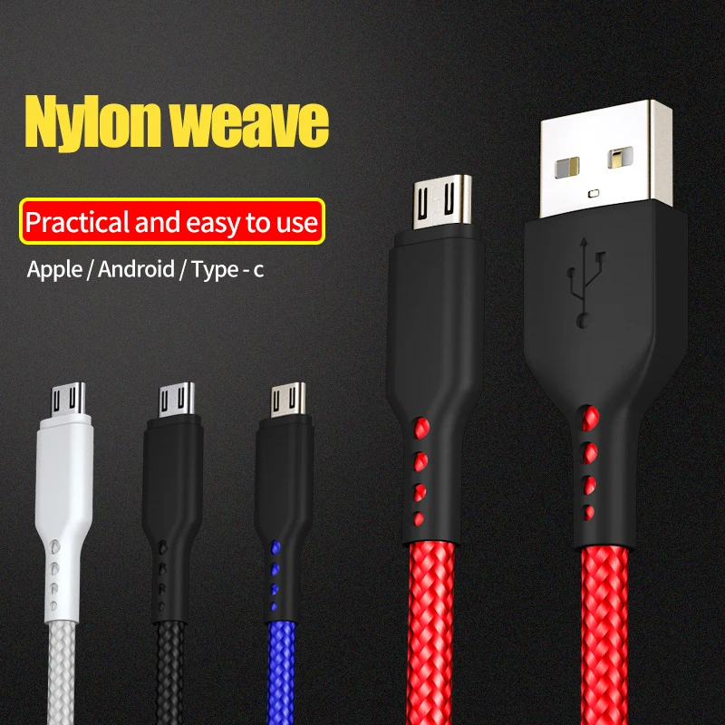 1m Micro USB Cable Fast Charging Type-c nylon braided Data Cable For iPhone 6 S 7 8 Plus X Samsung Xiaomi LG Phone Universal
1m Micro USB Cable Fast Charging Type-c nylon braided Data Cable For iPhone 6 S 7 8 Plus X Samsung Xiaomi LG Phone Universal