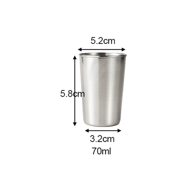 

1pcs Cup ​Stainless Steel 30/70/180/320ml Beer Milkshake For bar Coffee Shop Mugs Portable