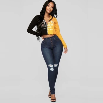 solid ripped hole jeans slim fit Jeans Women middle Waist Skinny Pencil Blue Denim Pants Zipper bleached washed Jeans women
solid ripped hole jeans slim fit Jeans Women middle Waist Skinny Pencil Blue Denim Pants Zipper bleached washed Jeans women
