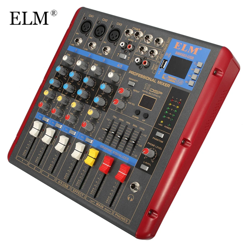 ELM 4 Channel Digital Sound Mixer With USB bluetooth 48V Power Mixing Console LCD Display Digital Effects For Audio DJ Karaoke
ELM 4 Channel Digital Sound Mixer With USB bluetooth 48V Power Mixing Console LCD Display Digital Effects For Audio DJ Karaoke