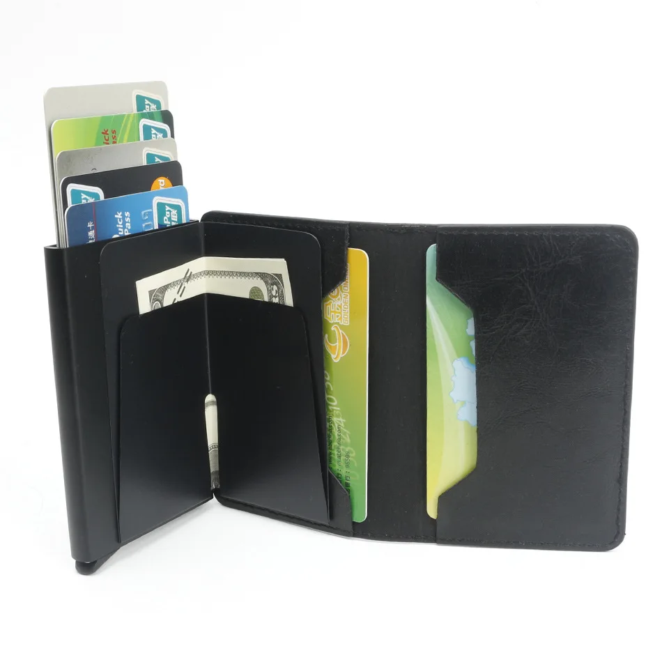 Automatic Vintage Aluminum Wallet PU Leather Metal Credit Card Holder Antitheft Rfid Blocking Card Holder
Automatic Vintage Aluminum Wallet PU Leather Metal Credit Card Holder Antitheft Rfid Blocking Card Holder