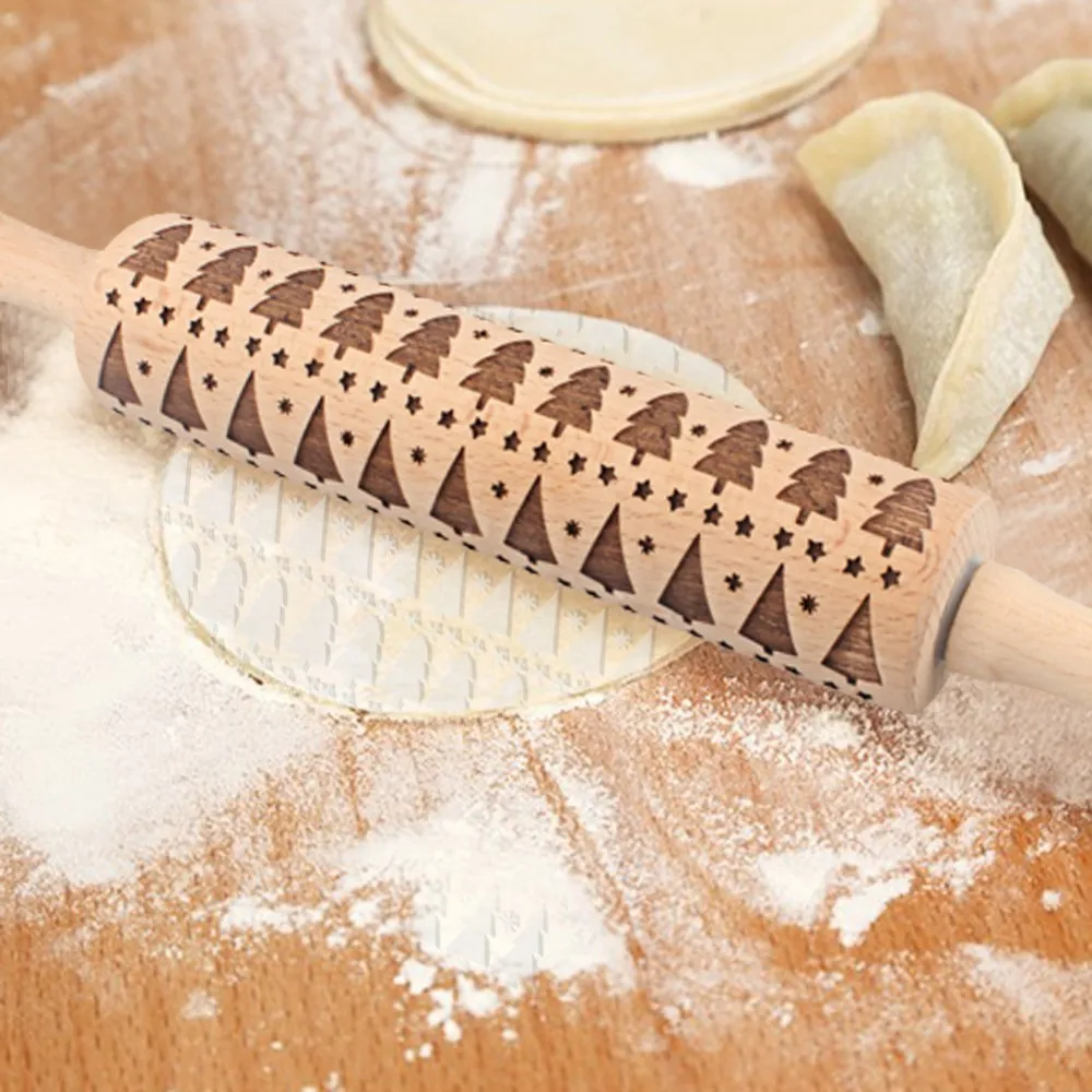 Wooden Christmas Tree Pattern Laser Engraved Pastry Cake Baking Tool Stick Dough Roller Rolling Pin Cake Decorating Tool
Wooden Christmas Tree Pattern Laser Engraved Pastry Cake Baking Tool Stick Dough Roller Rolling Pin Cake Decorating Tool
