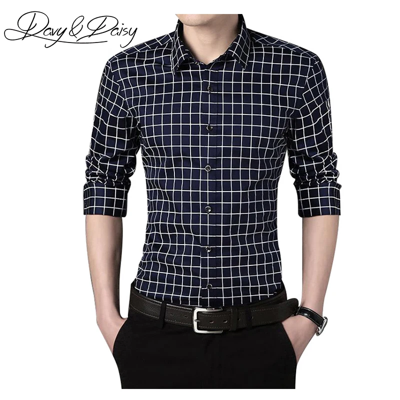DAVYDAISY Plaid Shirt Men Spring Autumn Formal Slim Turn Down Collar Brand Casual Social Dress Long Sleeve Shirt 5XL DS-037
DAVYDAISY Plaid Shirt Men Spring Autumn Formal Slim Turn Down Collar Brand Casual Social Dress Long Sleeve Shirt 5XL DS-037