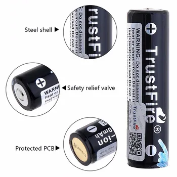 TrustFire 18650 Protected Rechargeable Batteries 3.7V 2600mAh Lithium Li-ion Battery For Led Flashlights with PCB
TrustFire 18650 Protected Rechargeable Batteries 3.7V 2600mAh Lithium Li-ion Battery For Led Flashlights with PCB