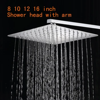 Stainless Steel Shower Head With Arm Wall Mounted Ultra thin Rain Shower Heads With 35cm Shower Arm free shipping
Stainless Steel Shower Head With Arm Wall Mounted Ultra thin Rain Shower Heads With 35cm Shower Arm free shipping