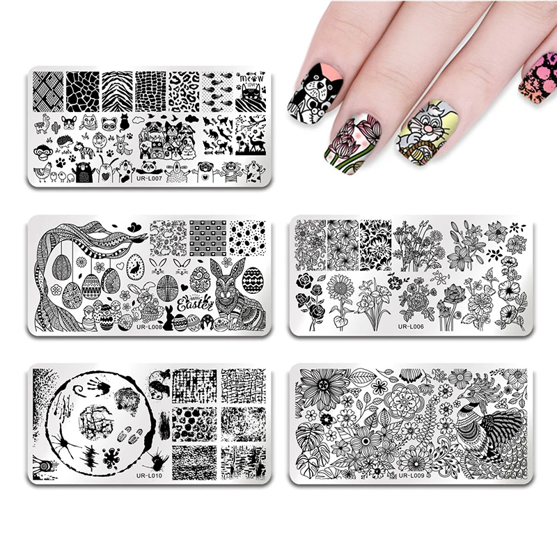 UR SUGAR Rectangle Stamping Template Happy Easter Rabbit Eggs Manicure Nail Art DIY Plate
UR SUGAR Rectangle Stamping Template Happy Easter Rabbit Eggs Manicure Nail Art DIY Plate