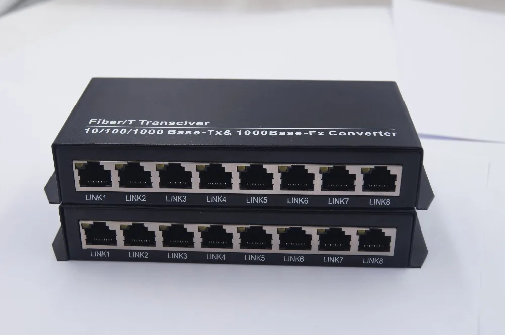 10/100/1000Mbps Gigbit 8Ports RJ45 Ethernet to Fiber Optic Media Converters Transmitter and Receiver for IP cameras
10/100/1000Mbps Gigbit 8Ports RJ45 Ethernet to Fiber Optic Media Converters Transmitter and Receiver for IP cameras