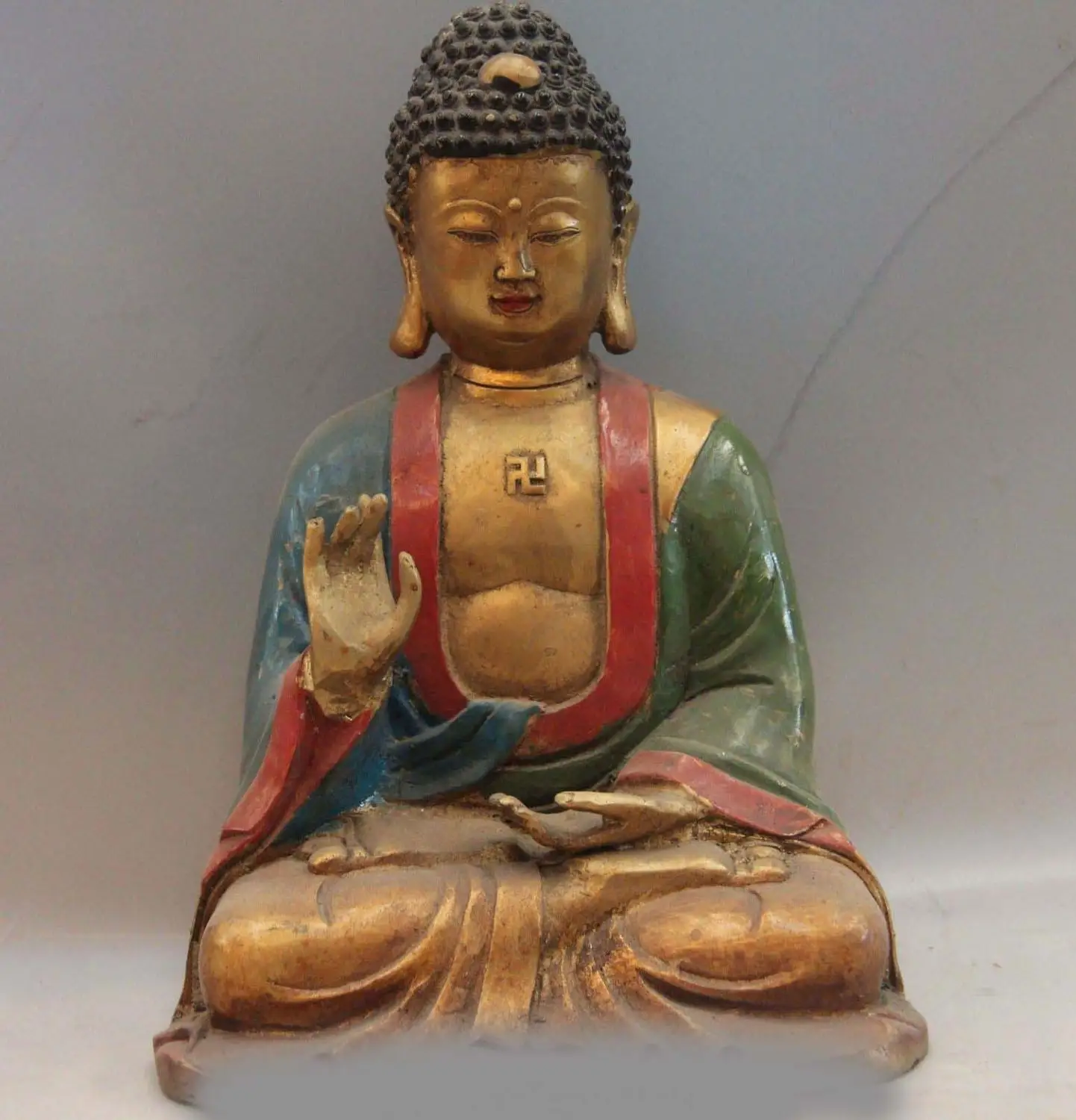 Tibet Copper Color Painted Buddhist Amitabha Tathagata Sakyamuni Buddha Statue SD 506
Tibet Copper Color Painted Buddhist Amitabha Tathagata Sakyamuni Buddha Statue SD 506
